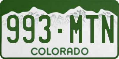 CO license plate 993MTN