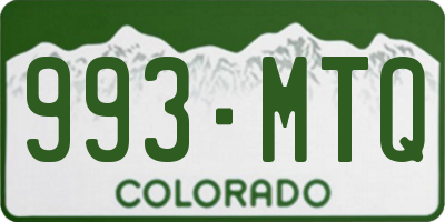 CO license plate 993MTQ