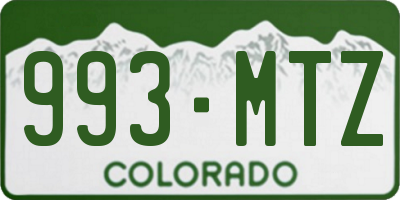 CO license plate 993MTZ