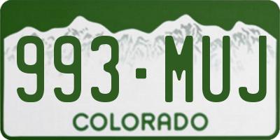 CO license plate 993MUJ