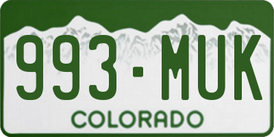CO license plate 993MUK