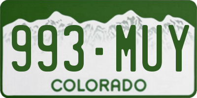 CO license plate 993MUY
