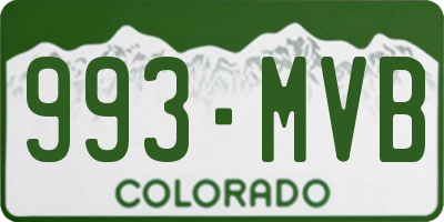 CO license plate 993MVB