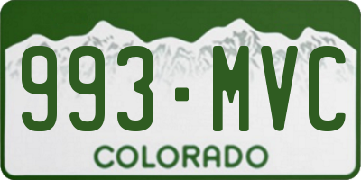 CO license plate 993MVC