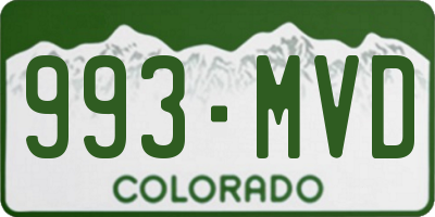 CO license plate 993MVD