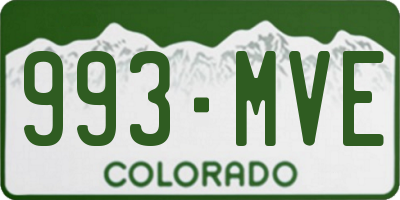 CO license plate 993MVE