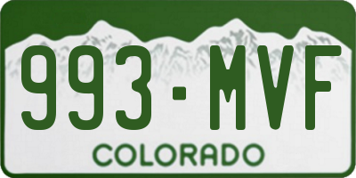 CO license plate 993MVF