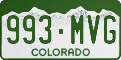 CO license plate 993MVG