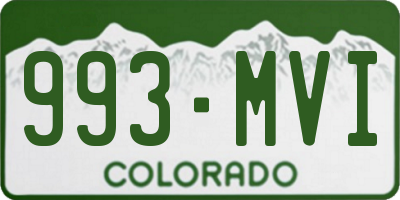 CO license plate 993MVI