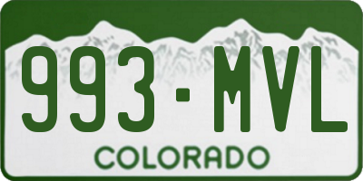 CO license plate 993MVL