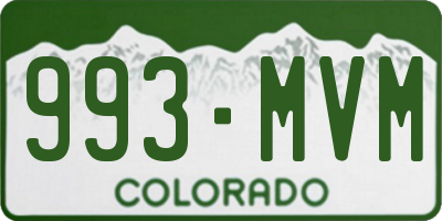 CO license plate 993MVM
