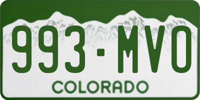 CO license plate 993MVO