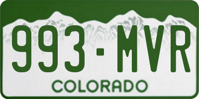 CO license plate 993MVR