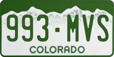 CO license plate 993MVS