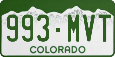 CO license plate 993MVT