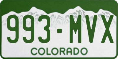 CO license plate 993MVX