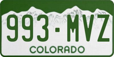 CO license plate 993MVZ