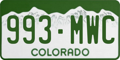 CO license plate 993MWC