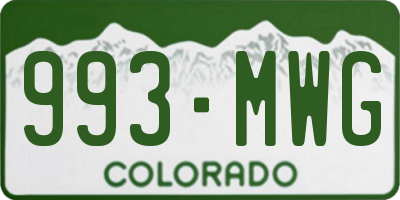 CO license plate 993MWG