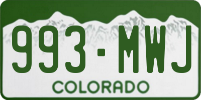 CO license plate 993MWJ