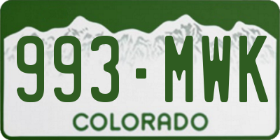 CO license plate 993MWK