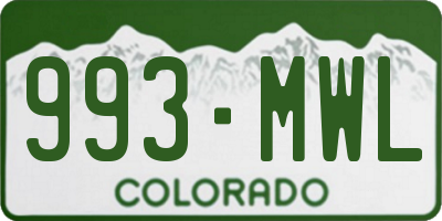 CO license plate 993MWL