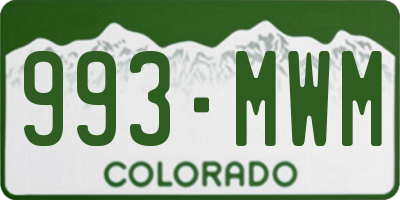 CO license plate 993MWM
