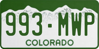 CO license plate 993MWP