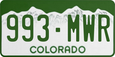 CO license plate 993MWR