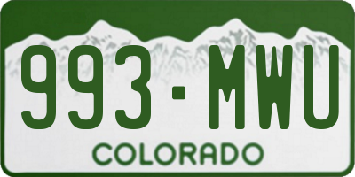 CO license plate 993MWU