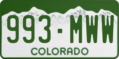 CO license plate 993MWW