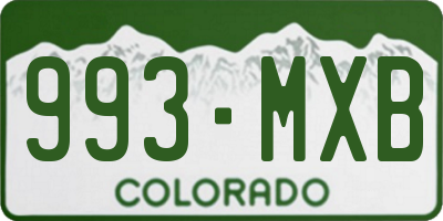 CO license plate 993MXB