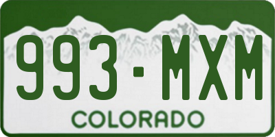 CO license plate 993MXM