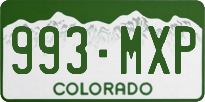 CO license plate 993MXP