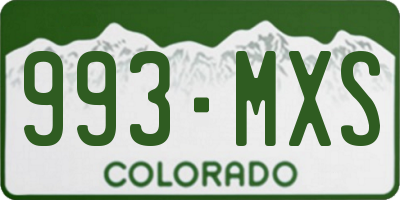 CO license plate 993MXS