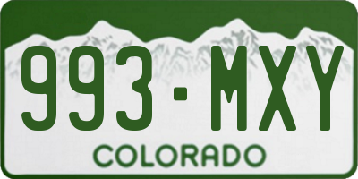 CO license plate 993MXY