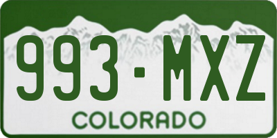 CO license plate 993MXZ