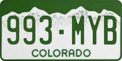 CO license plate 993MYB