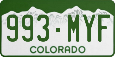 CO license plate 993MYF