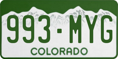 CO license plate 993MYG