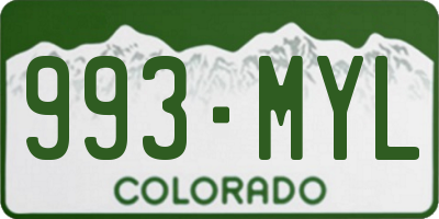 CO license plate 993MYL