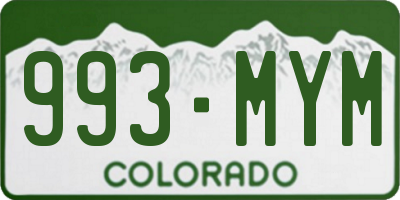 CO license plate 993MYM