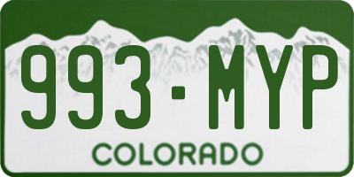 CO license plate 993MYP