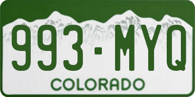 CO license plate 993MYQ