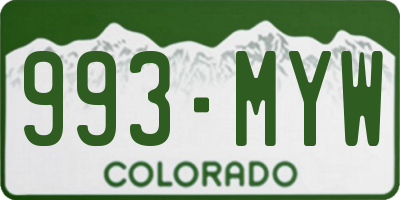 CO license plate 993MYW
