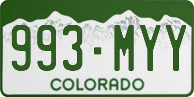 CO license plate 993MYY