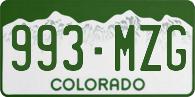 CO license plate 993MZG