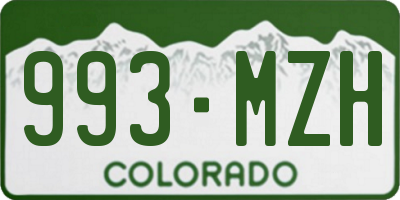 CO license plate 993MZH