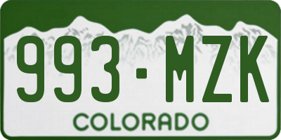 CO license plate 993MZK