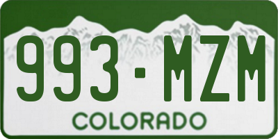 CO license plate 993MZM